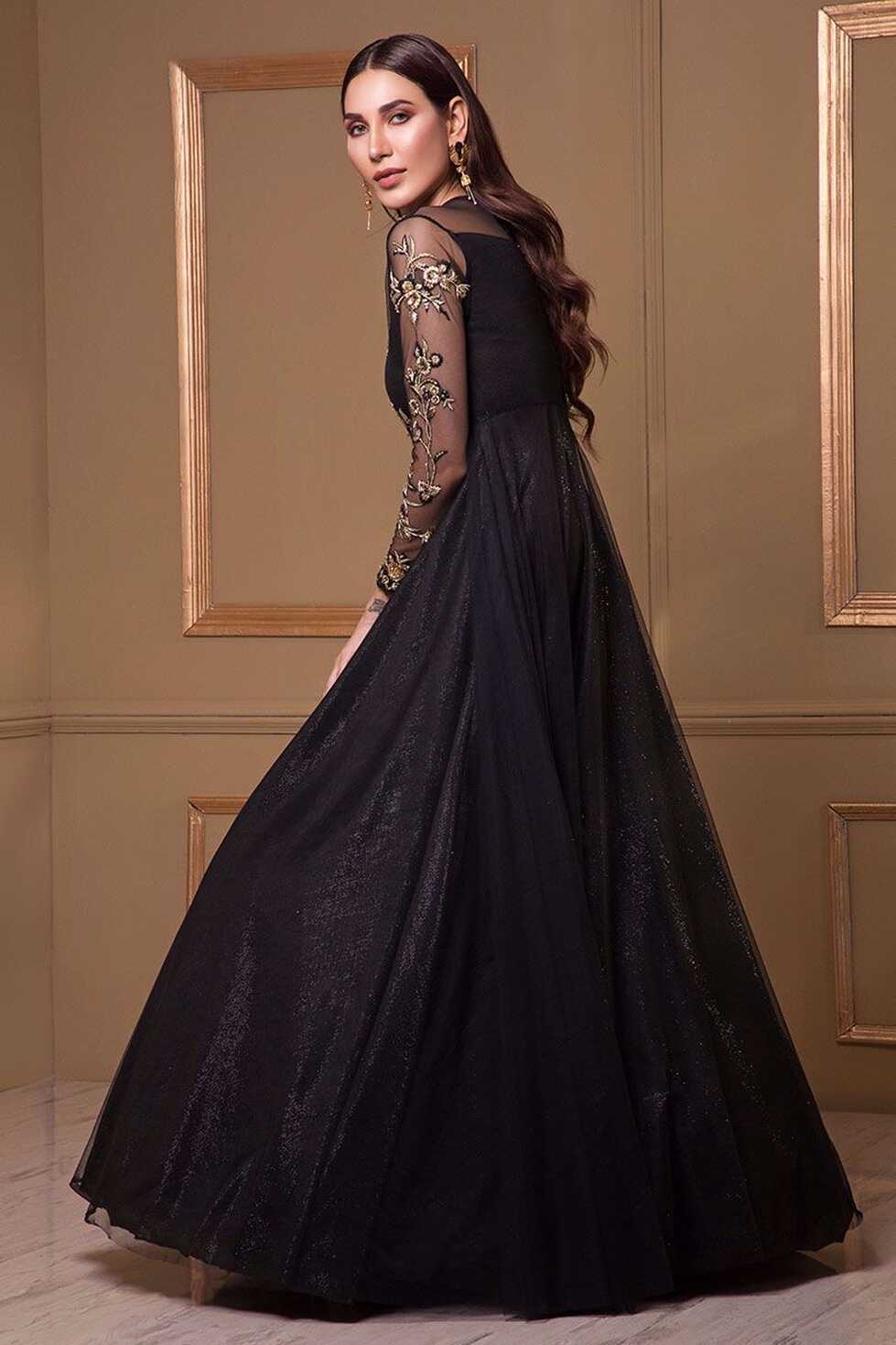 Black net gown | Rozina Munib