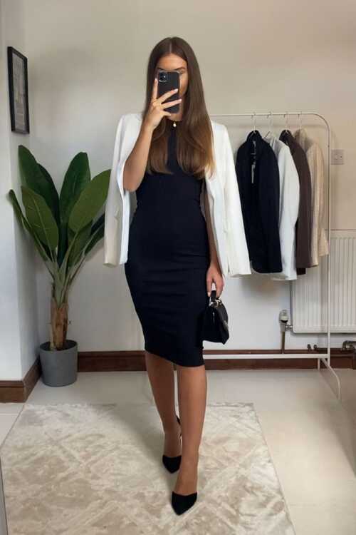 Black ribbed racer back midi dress curated on LTK