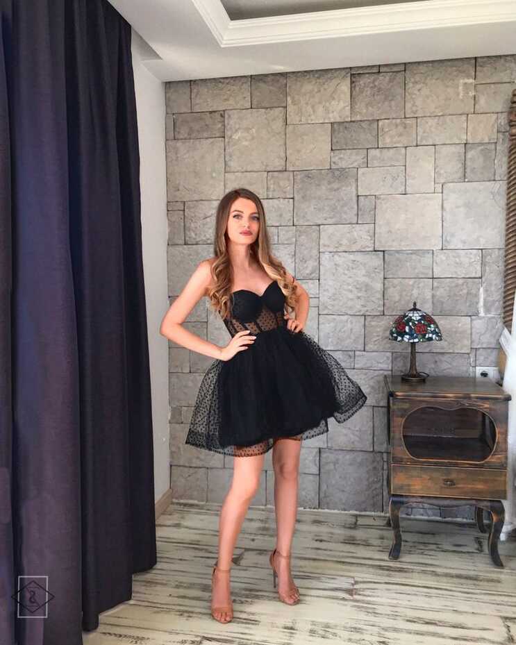 Black short tutu corset Tulle dress