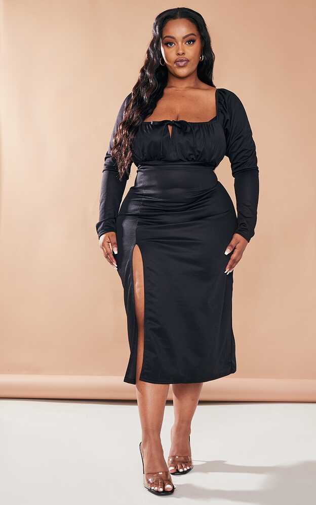 Black tie plus size dresses | PrettyLittleThing IE