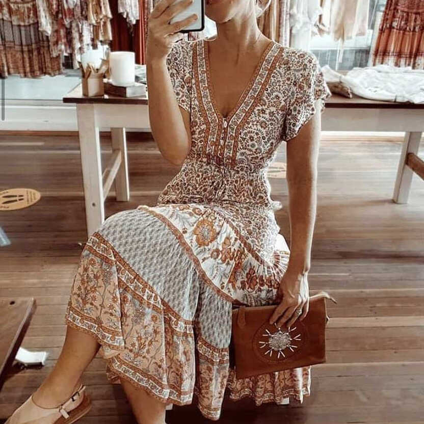 Blossom Gypsy Boho Maxi Dress – Chic Boho Style