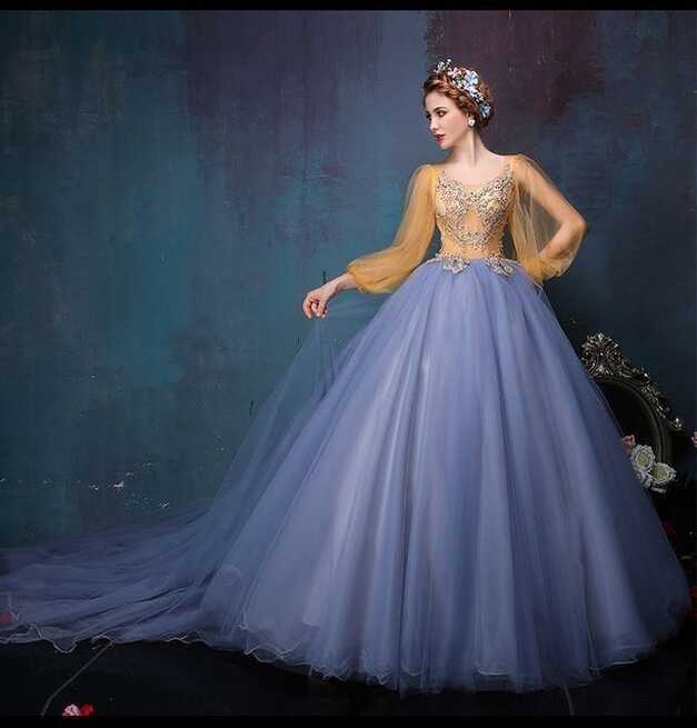 Blue Ball Gown | Gowns, Renaissance gown princesses, Medieval dress