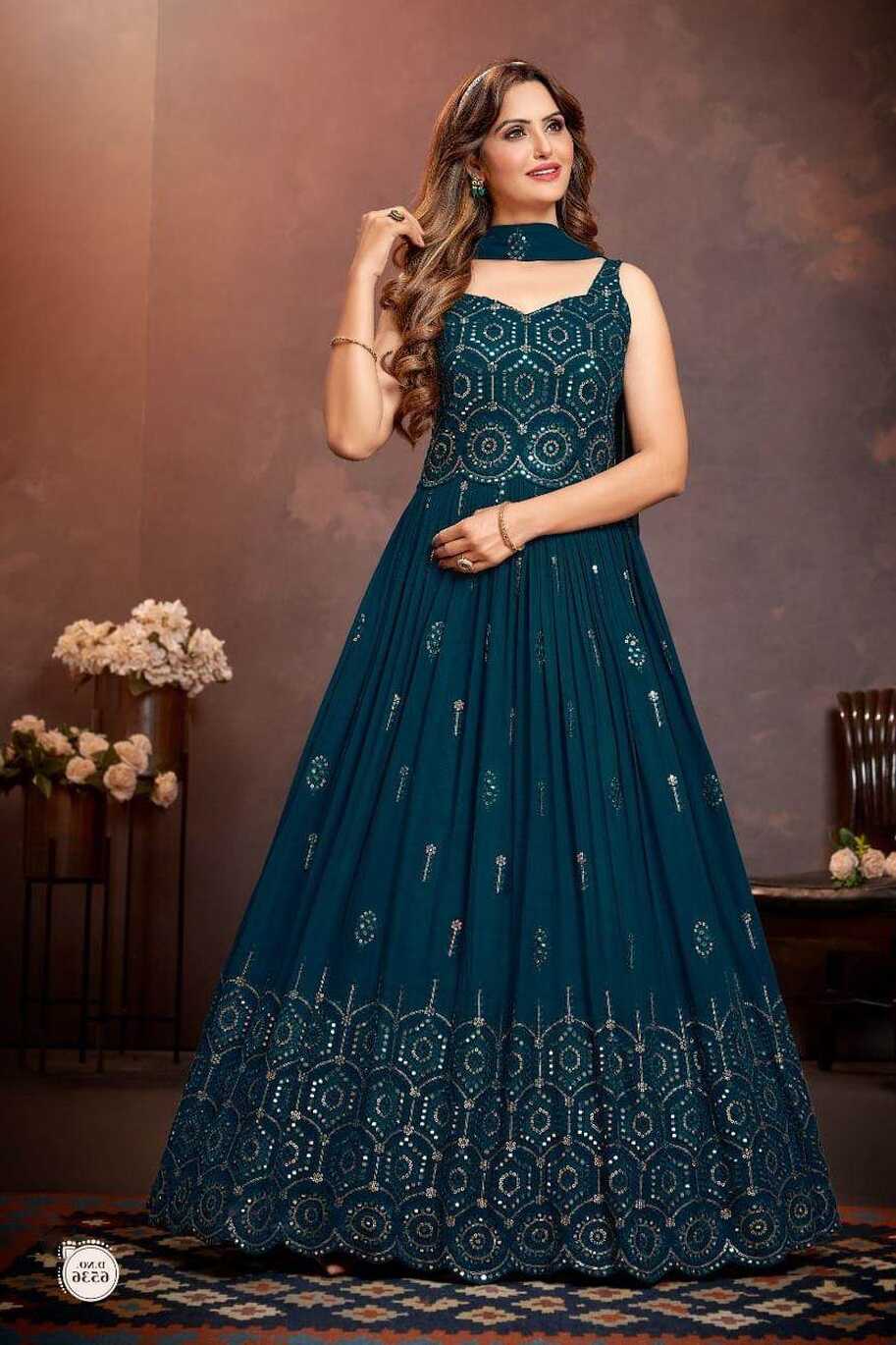 Blue Color Party Wear Designer Gown :: ANOKHI FASHION