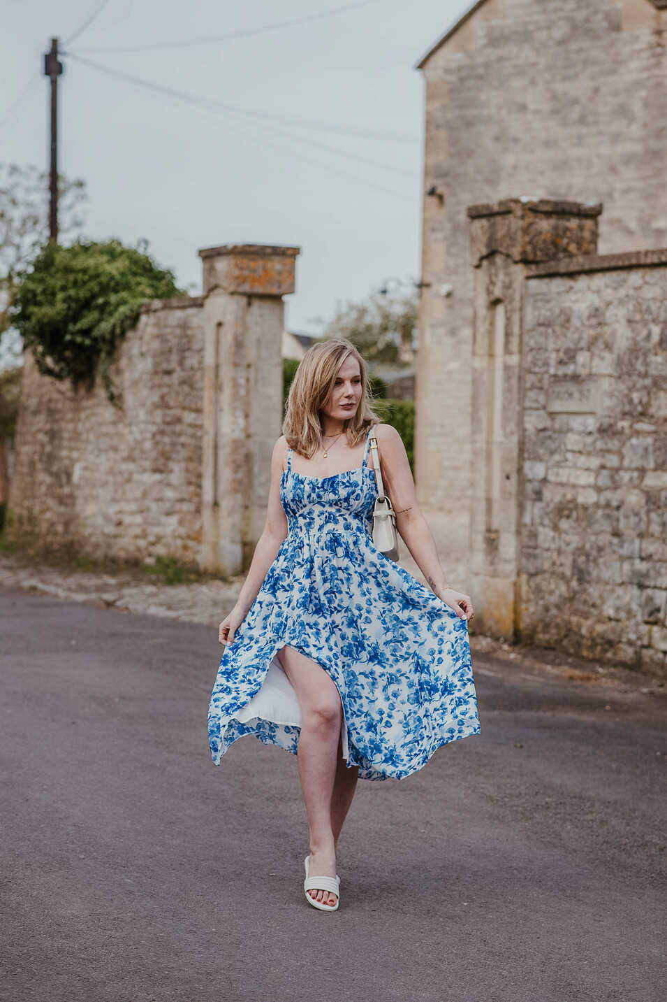 Blue Floral Midi Dress Outfit – Summer Dress Inspiration – FORD LA ...