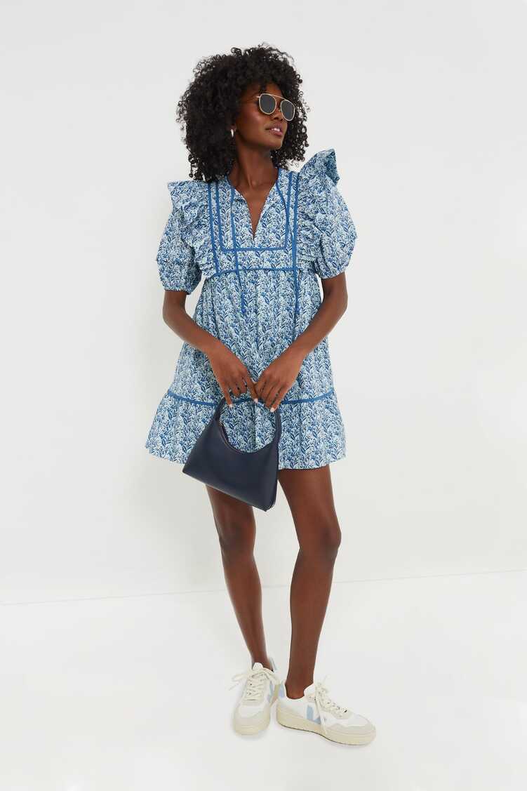 Blue Floral Rosaleigh Mini Dress | Hyacinth House