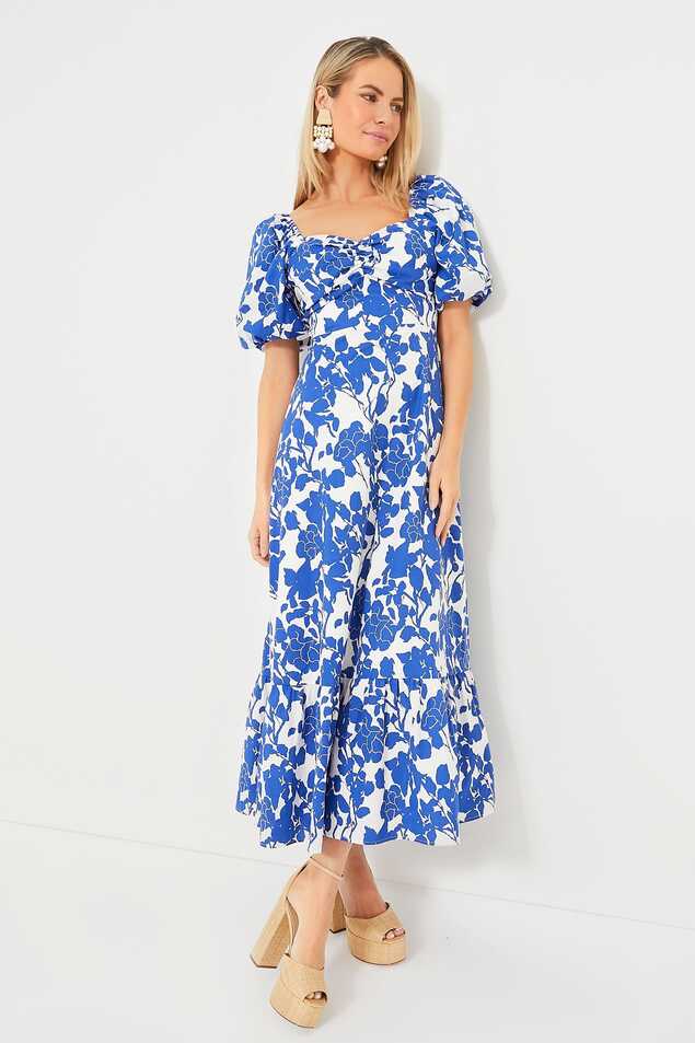 Blue Floral Seaport Midi Dress | Hyacinth House