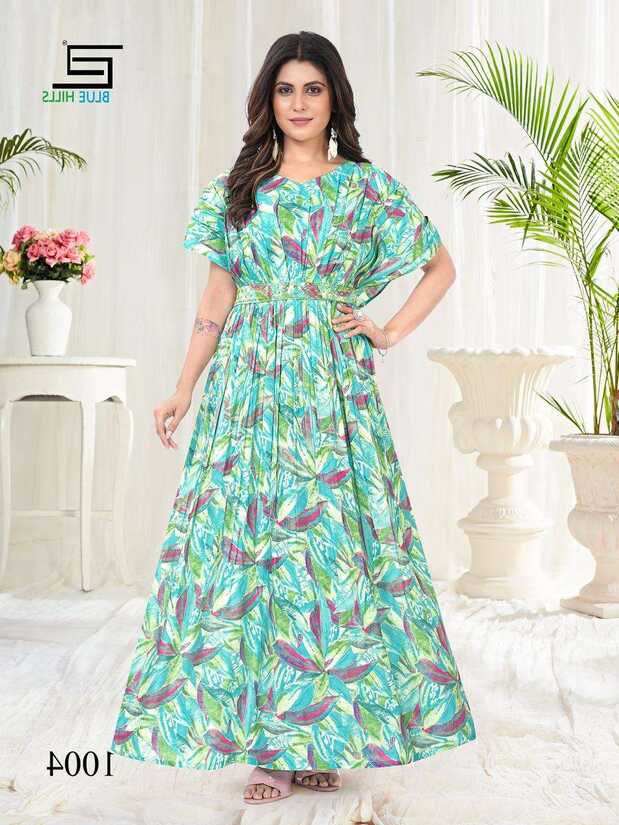 Blue Hills Milk Fancy Indo Western Style Designer Gown New Designs