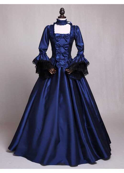 Blue Marie Antoinette Princess Victorian Dress D3013 - D-RoseBlooming