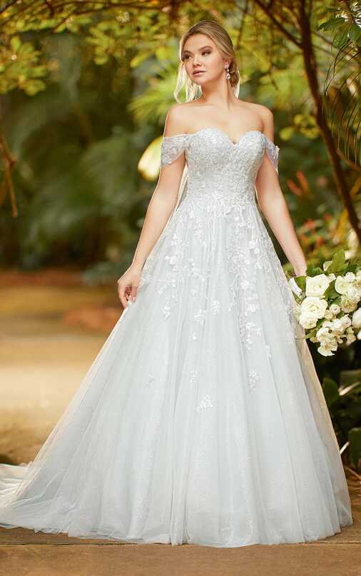 Blue Princess Ballgown with Sparkling Lace - Essense of Australia ...