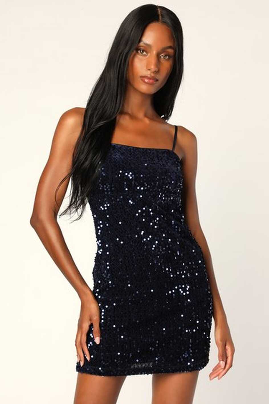 Blue Sequin Mini Dress - Sleeveless Mini Dress - Sequin Dress - Lulus