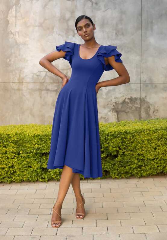 Blue fit and flare dress, ERRE | Made n South Africa | Equilibrio