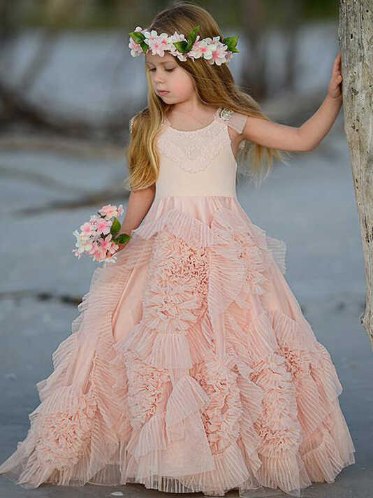 Blush Pink Cute Cheap Vintage Flower Girl Dresses, GTE2121 ...