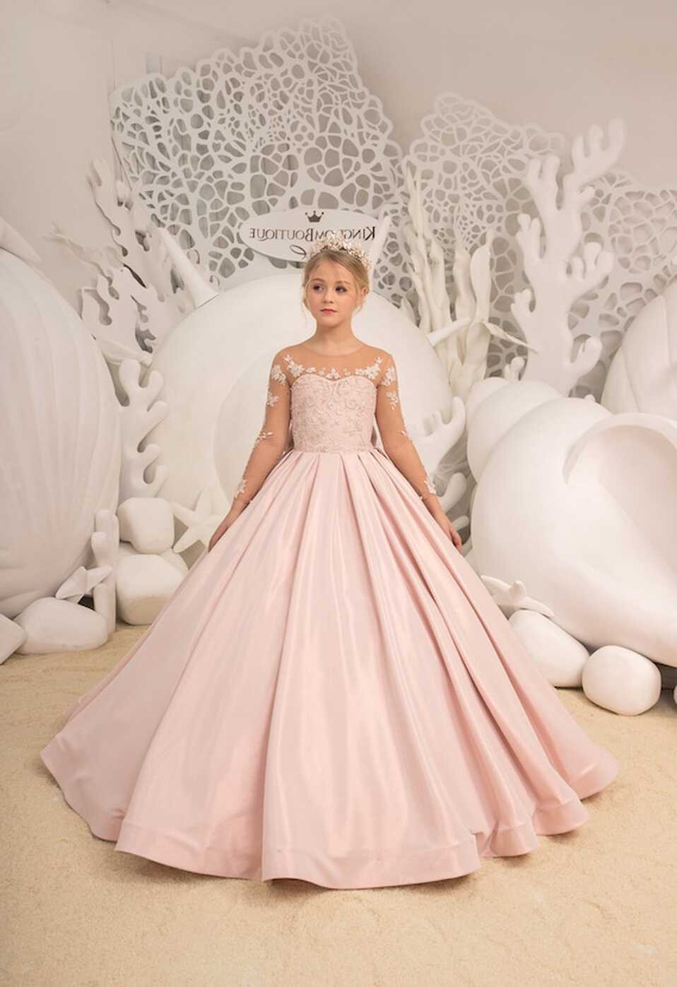 Blush Pink Flower Girl Dress Birthday Wedding Party Bridesmaid ...