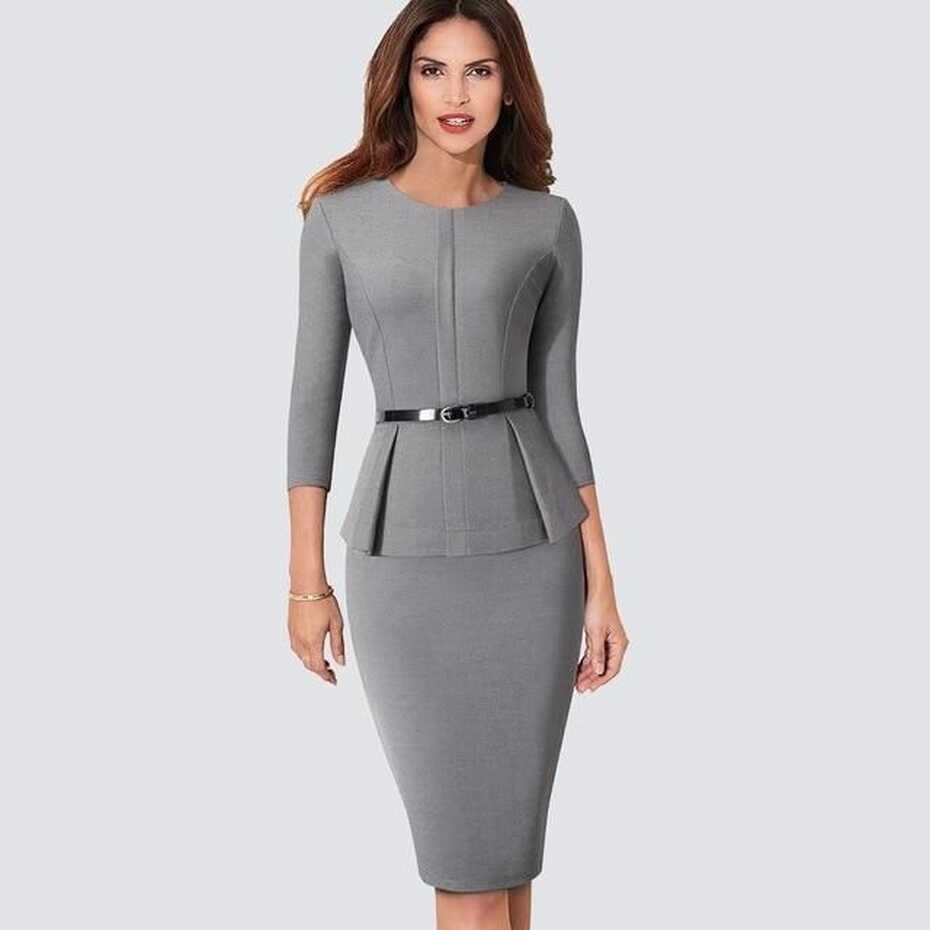 Bodycon Work Business Pencil Dress | Trajes elegantes, Vestidos de ...