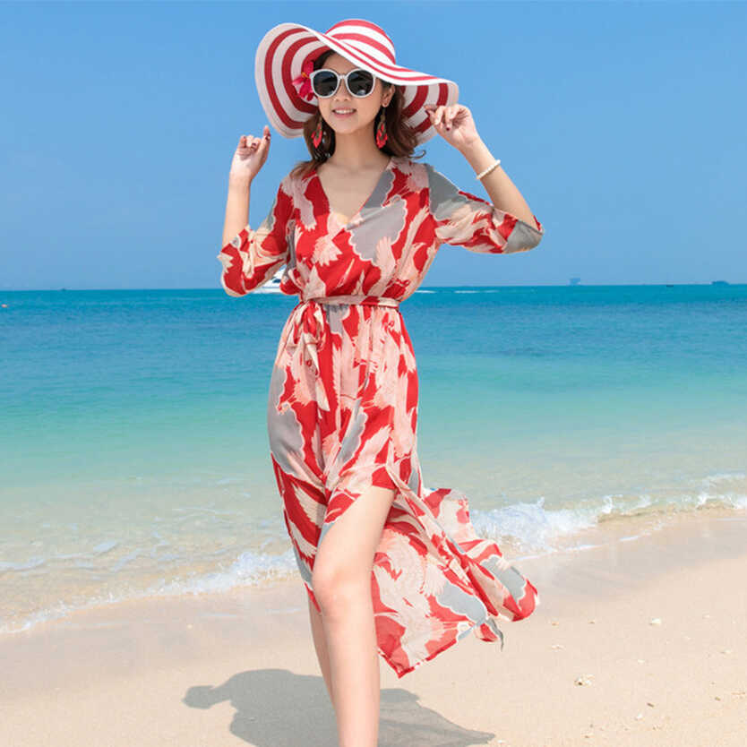 Bohemian Long Skirt Chiffon Beach Dress