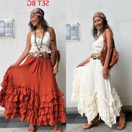 Boho 2 Piece Set in Skirt,ruffle Maxi Skirt,boho Crop Top ...