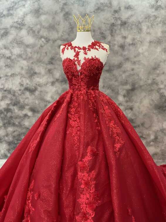 Breathtaking Red Sleeveless Ballgown Wedding/debut Dress With ...