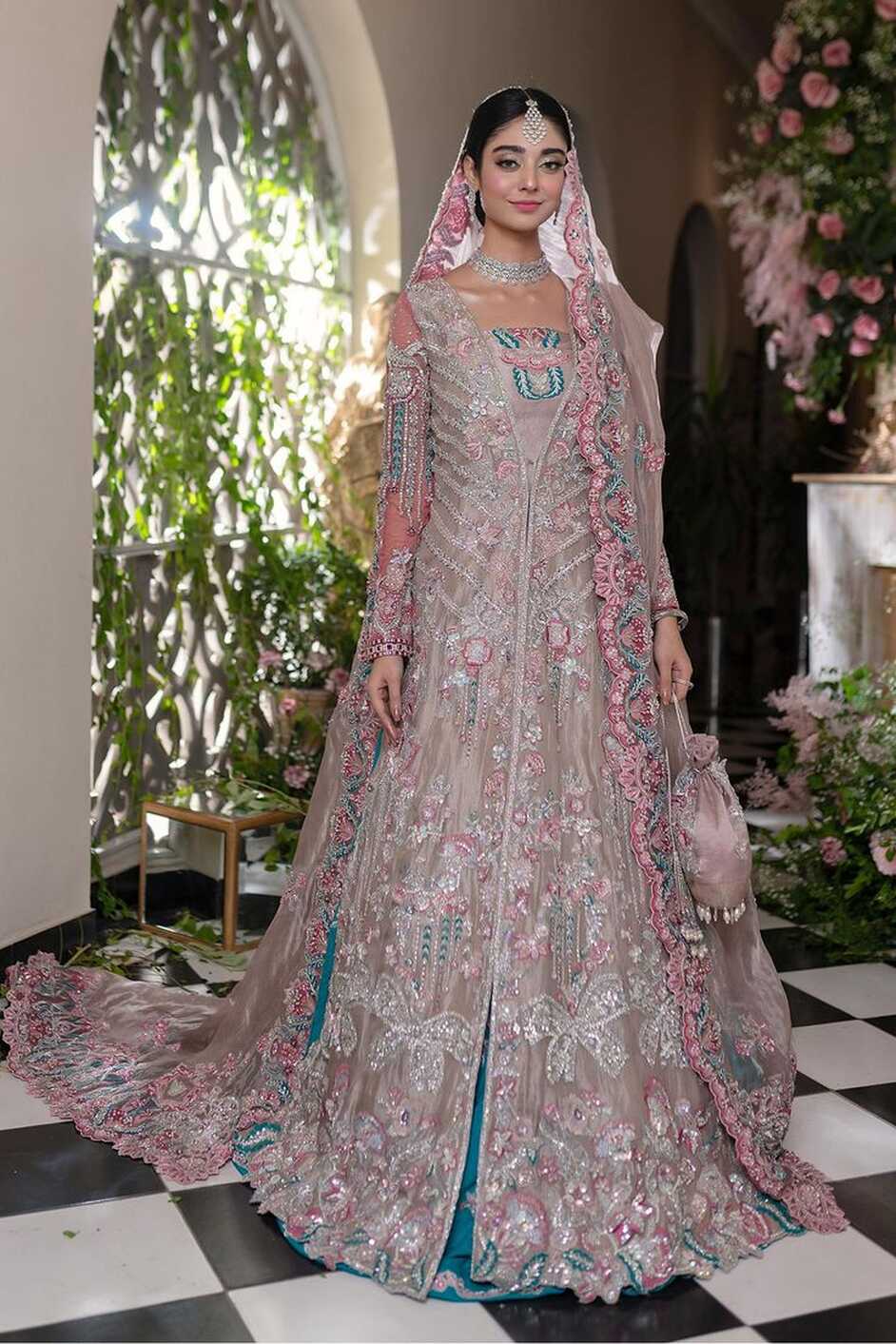 Bridal Maxi for Walima with Embroidery #W8965 - Medium