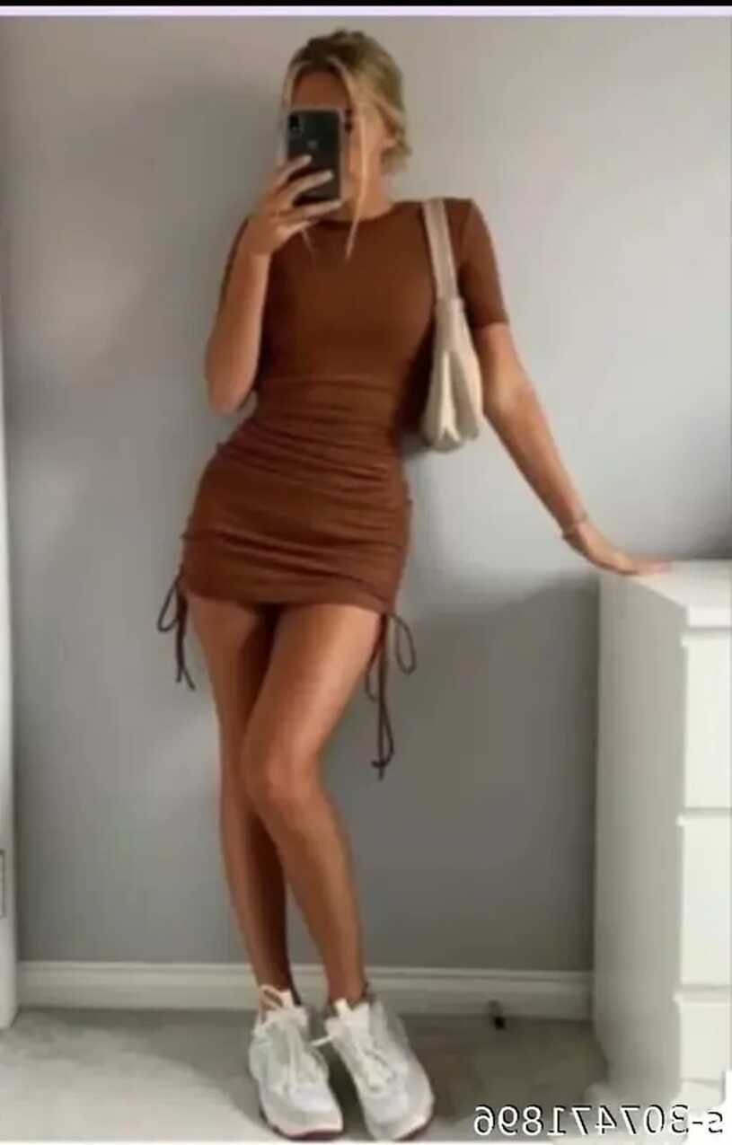 Brown Lycra Casual Summer Women One Piece Bodycon Dresses