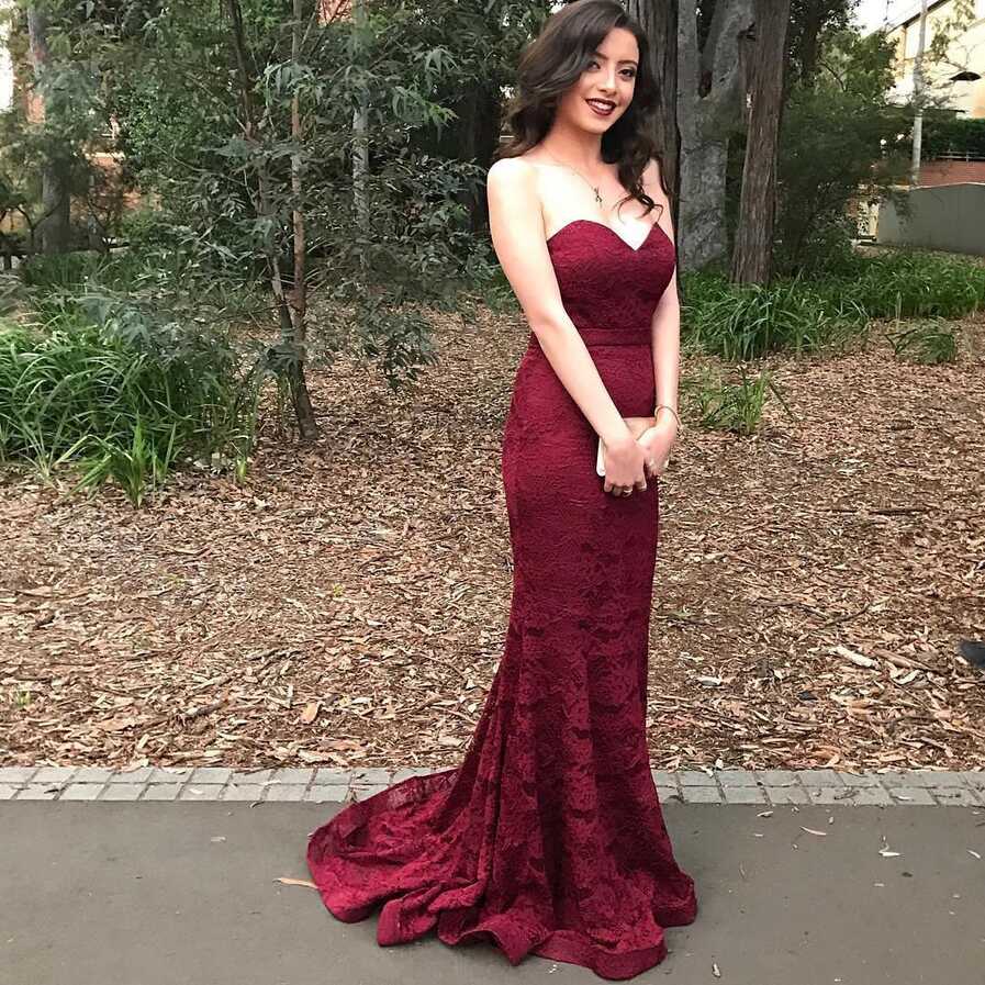 Burgundy Evening Gowns,wine Red Prom Dresses,lace Prom Dresses ...