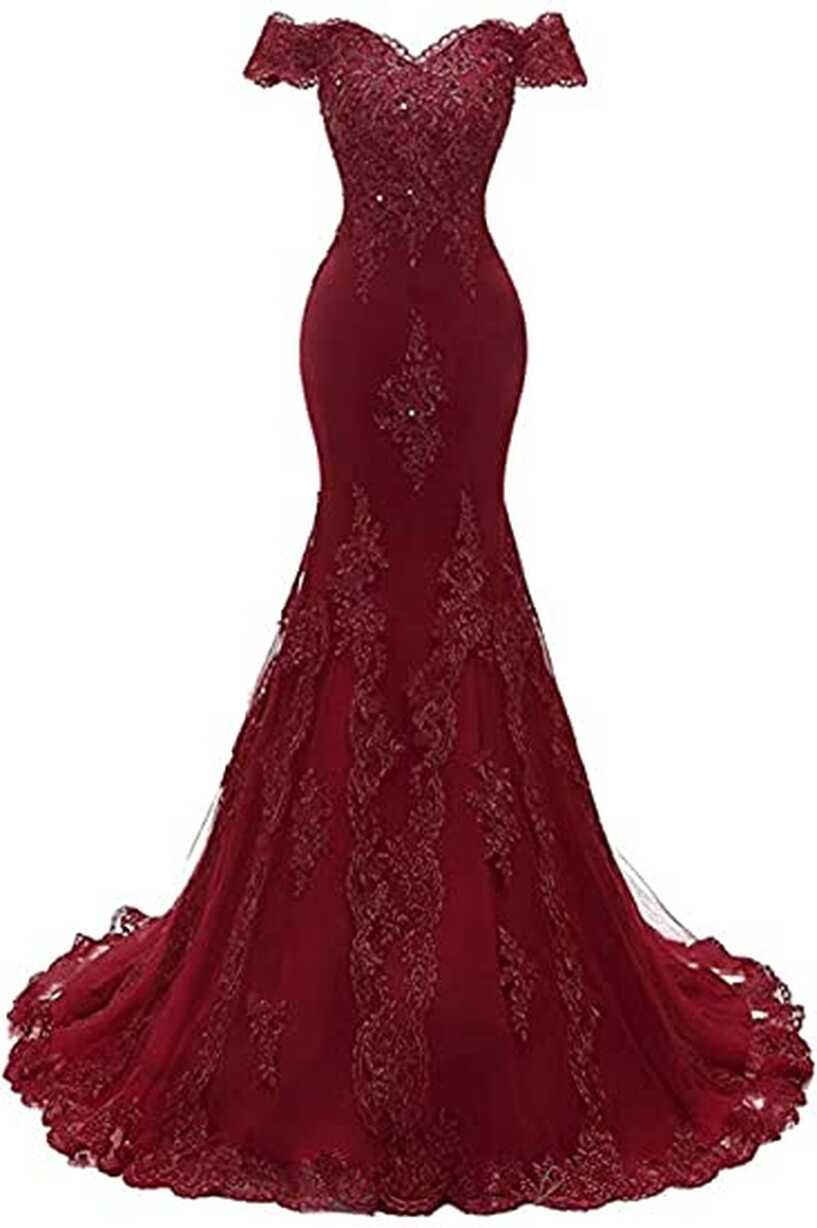 Burgundy Prom Dress 2022 Lace-up Back – DCdress