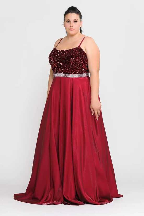 Burgundy Red Plus Size Prom Pageant Gala Gown Dress sz 18W | eBay