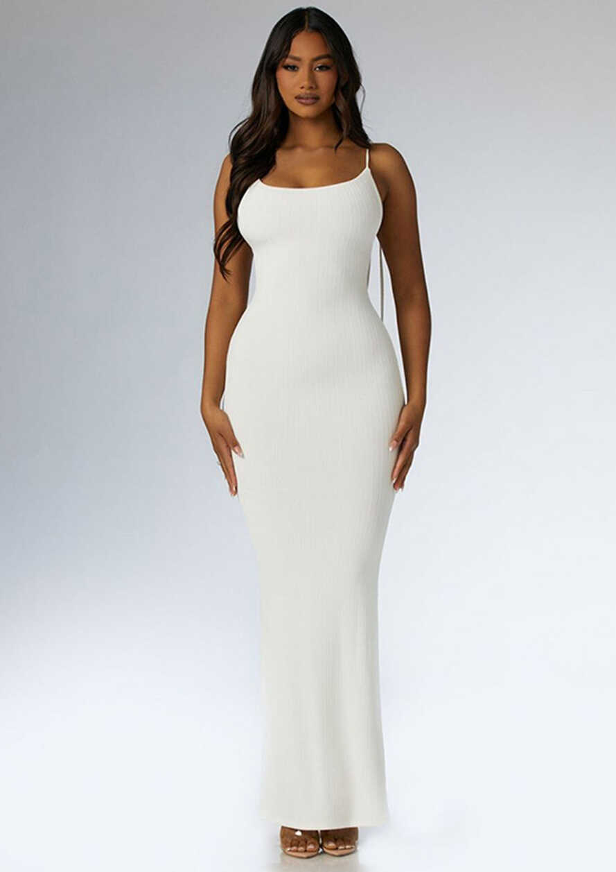 Buy BACKLESS WHITE MAXI BODYCON DRESS for Women Online in India