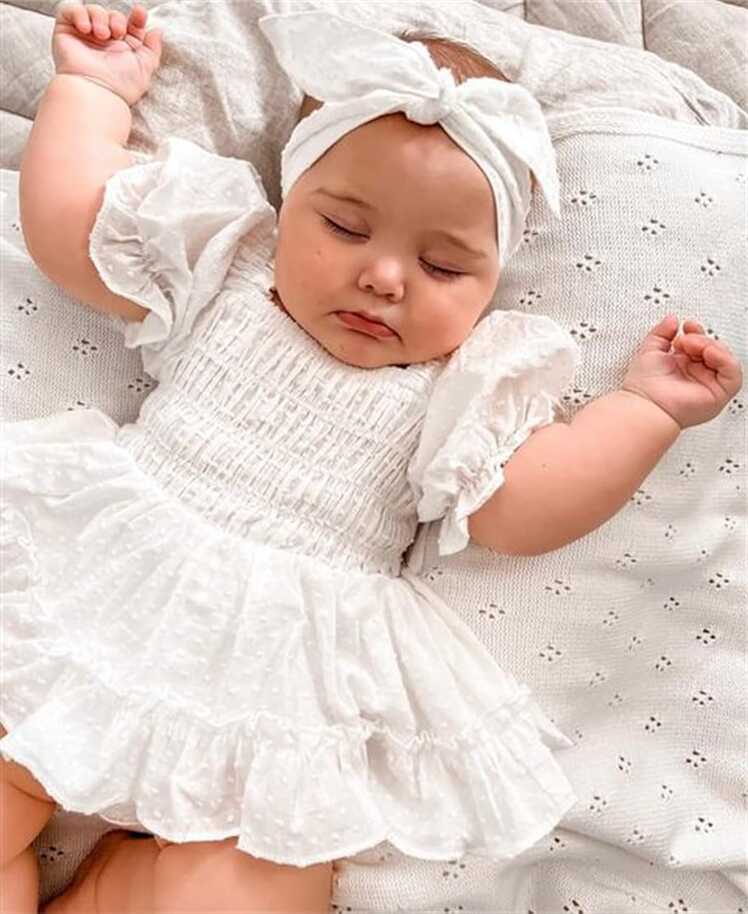 Buy Baby Girl Smocked Romper Dress Vintage Dresses Bubble ...