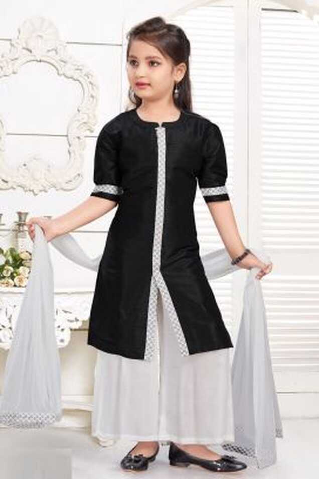 Buy Black Art Silk Girls Salwar Kameez (NFG-229) Online