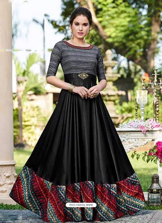 Buy Black Designer Party Wear Western Gown | Gowns