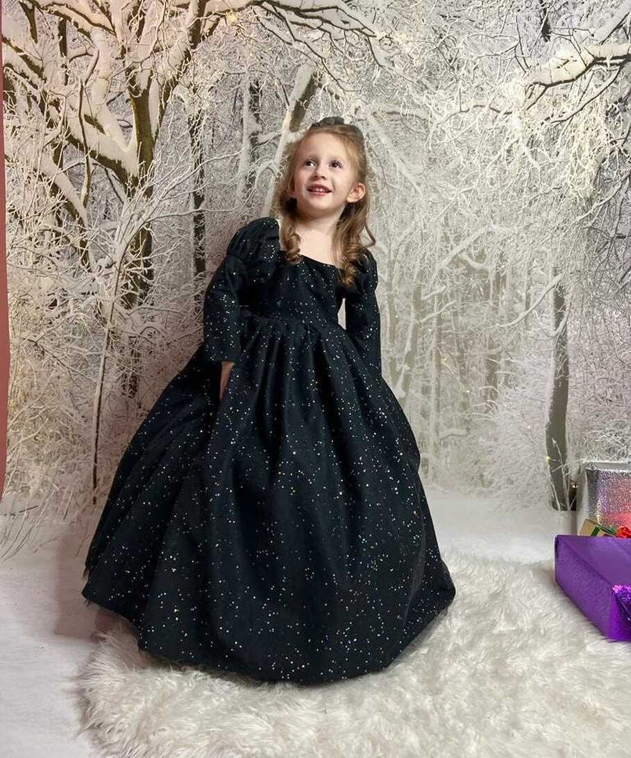 Buy Black Flower Girl Princess Dress, Black Toddler Birthday Party ...