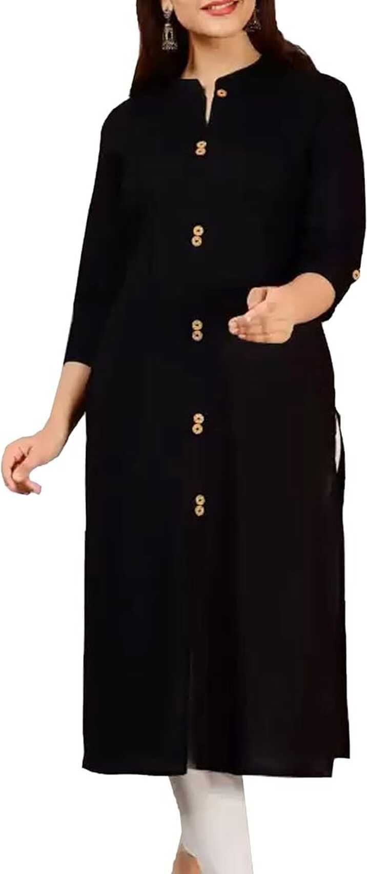 Buy Black Kurti, Rayon Kurti, Long Kurti, Designer Kurti, Fancy ...