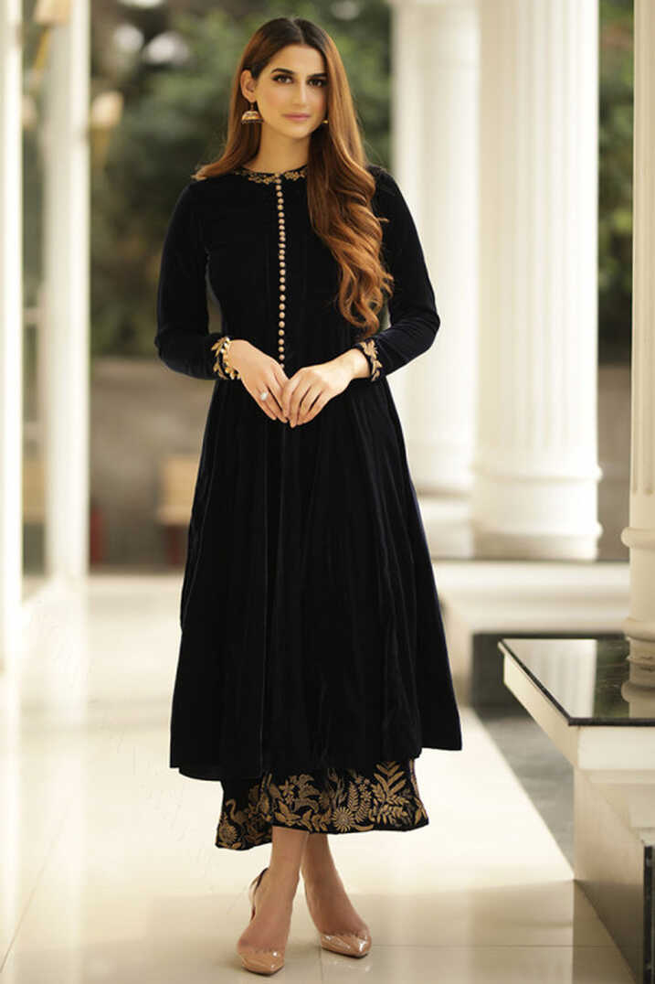 Buy Black Party Wear Pakistani Salwar Kameez Online for Women in UK