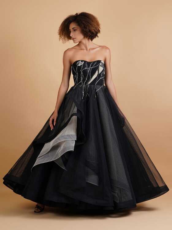 Buy Black Princess Gown by Designer SAMANT CHAUHAN Online at Ogaan.com