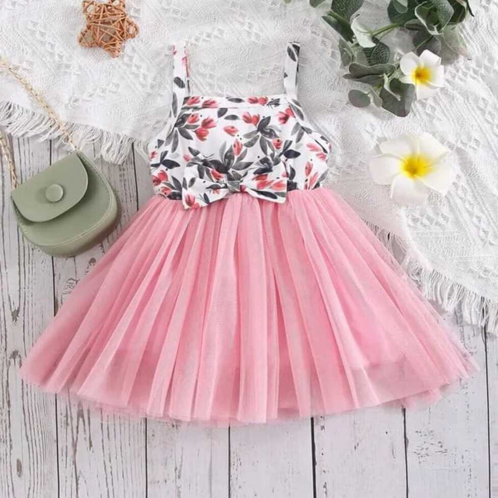 Buy Buy &amp; Try Girl&#39;s Satin Floral Printed Knee Length Short Frock ...