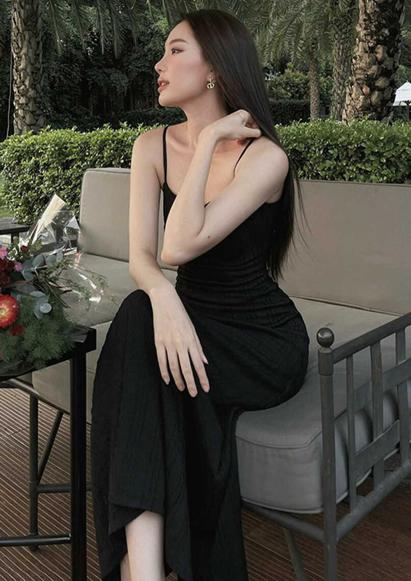 Buy CLASSIC BLACK SLEEVELESS MAXI DRESS for Women Online in India