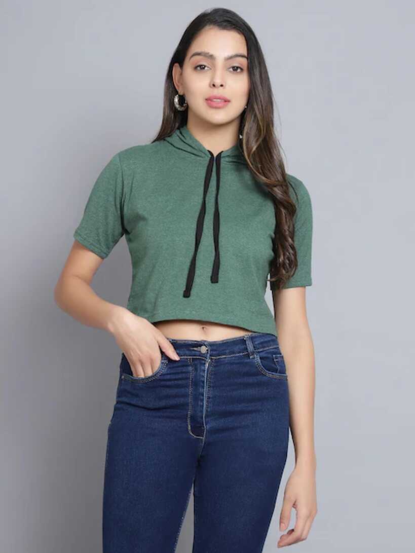 Buy DIAZ Stylish Crop Tops for Women, Half Sleeves Crop Top ...