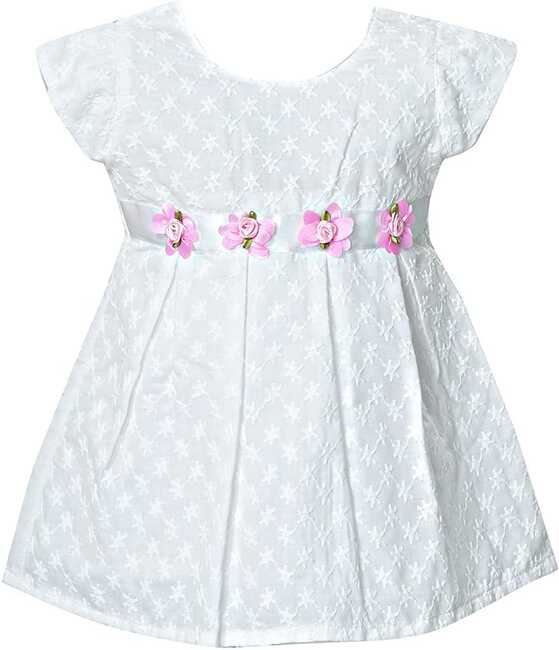 Buy DOUBLE LITTLE Soft cotton Baby Girl Dresses white 9-12 Months ...