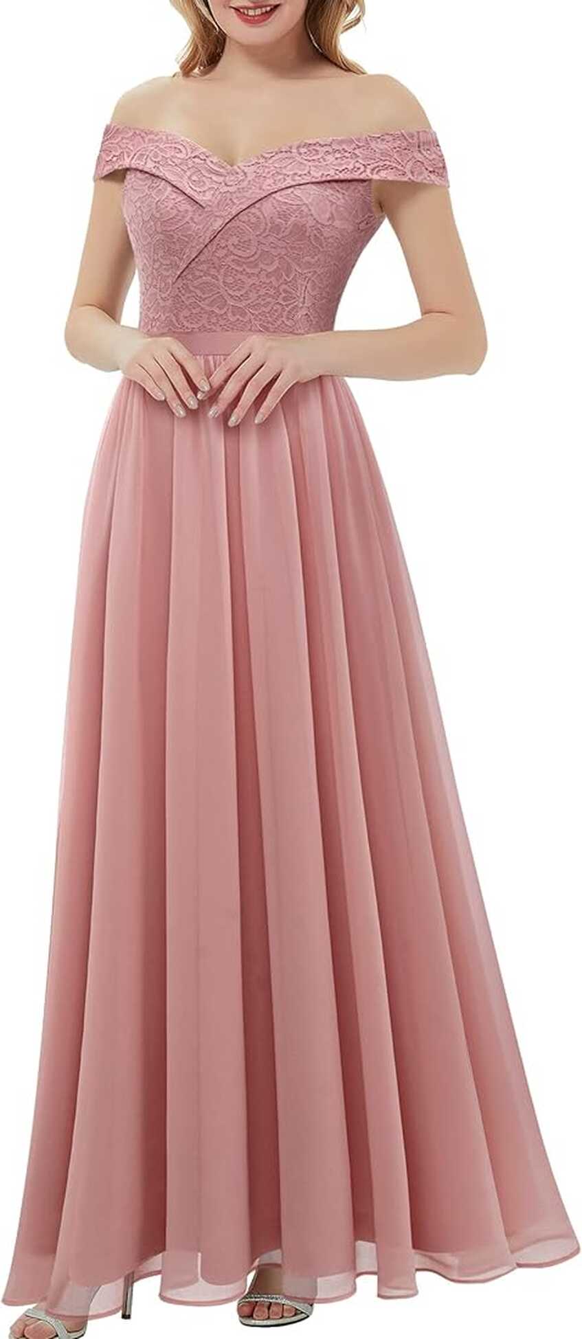 Buy Daisyaner Women&#39;s Off Shoulder V-Neck Prom Formal Dresses ...