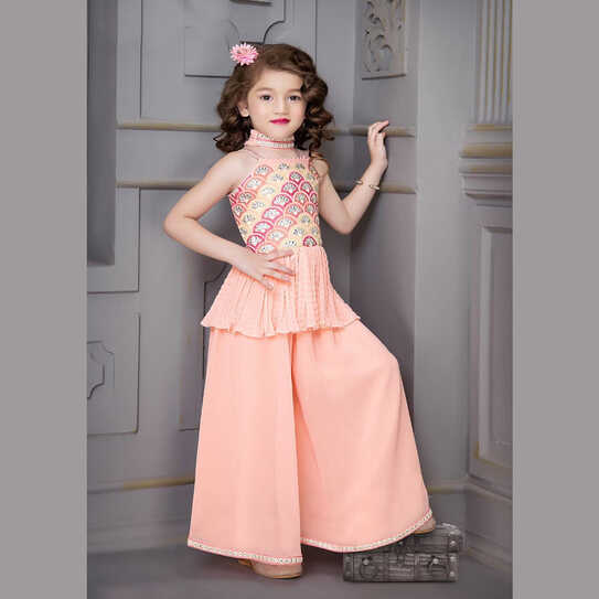 Buy Embroidered Girls Palazzo Suit – Mumkins