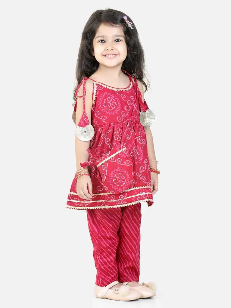 Buy Full Sets Ethnic Wear Cotton Printed Off Shoulder Kurti Pant ...