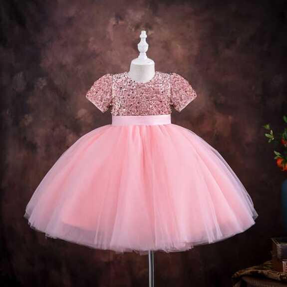 Buy Girl Shimmer Up Full Ball Gown - Pink in Nigeria