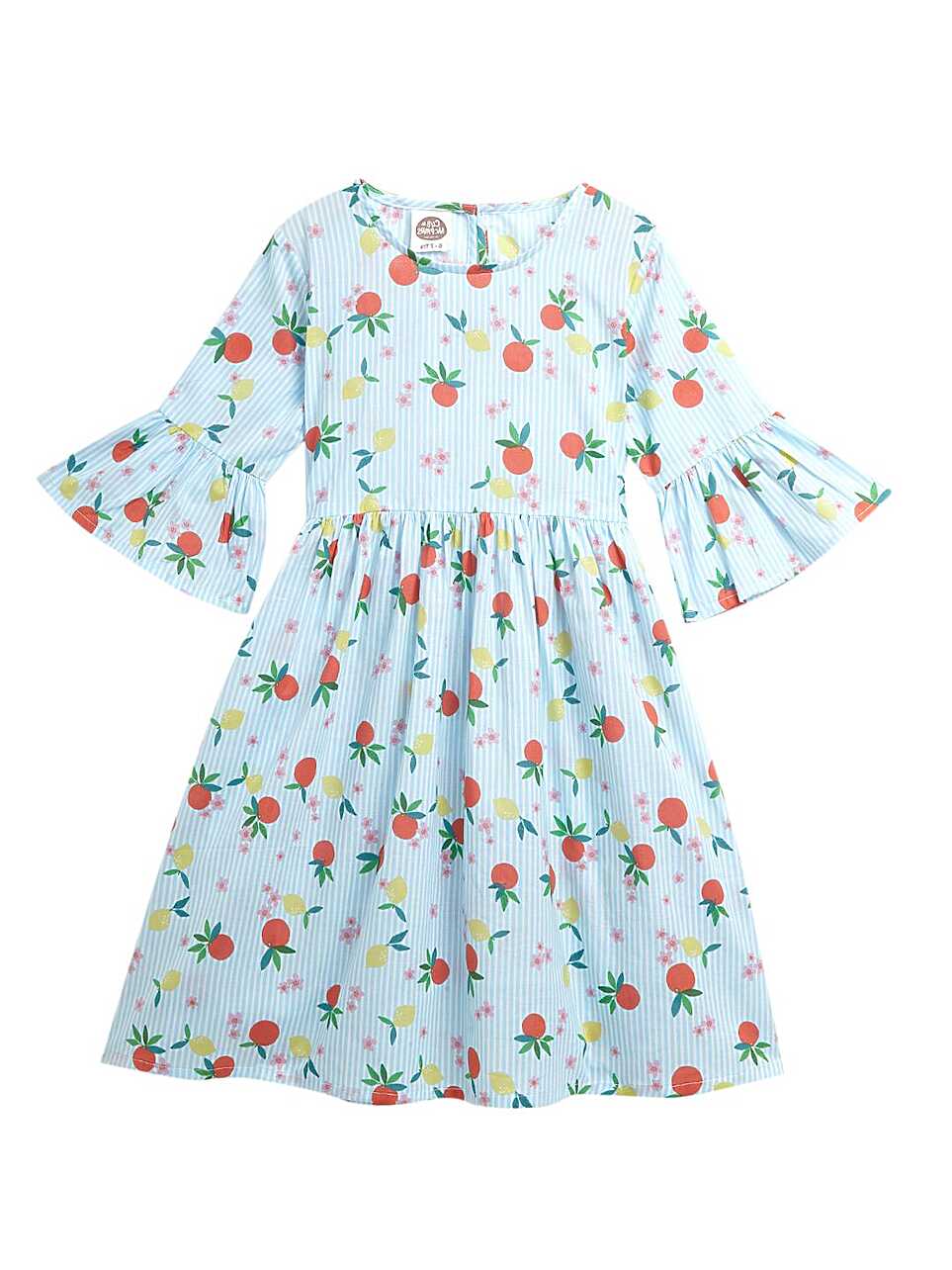 Buy Girls Cotton Knee Length Printed Dress,Blue Online at 50% OFF ...