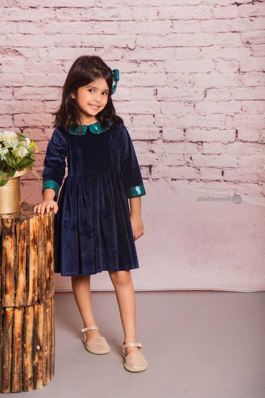 Buy Glimmer Velvet Dress Online For Girls and Baby - ForeverKidz