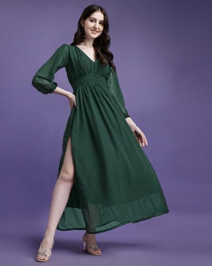 Buy Green Dresses &amp; Gowns for Women by FEMVY Online | Ajio.com