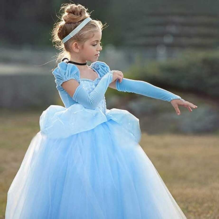 Buy HANGON Girls Cinderella Dress up Cosplay Costumes Kids Puff ...