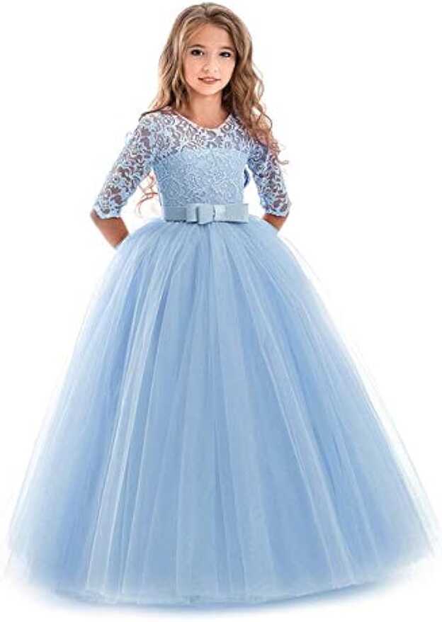 Buy HANGON Kids Dresses for Girls Child Princess lace Wedding ...