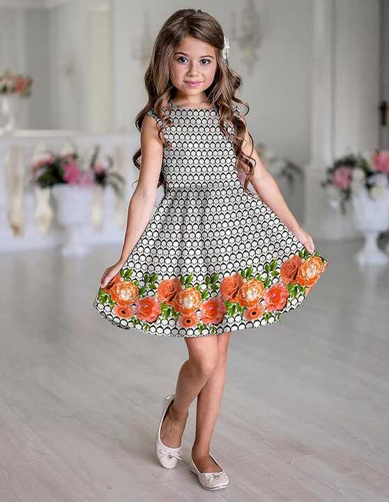 Buy HARRICA Fashion Girls Dress Kids Floral Digitally Printed ...