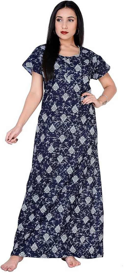 Buy Indian Handicraft Women&#39;s Cotton Solid Maxi Night Gown ...