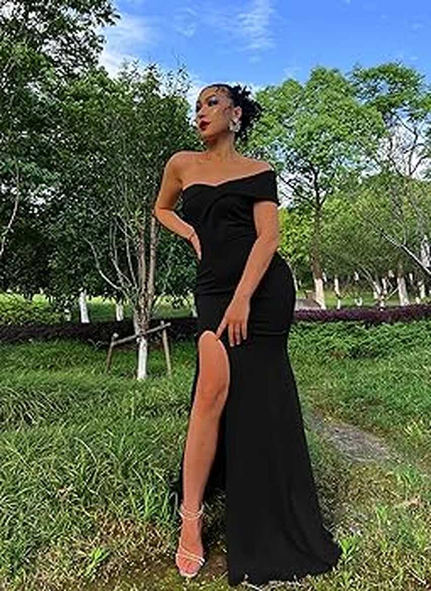 Buy LAGSHIAN Women&#39;s Sexy Elegant Off Shoulder High Split Formal ...